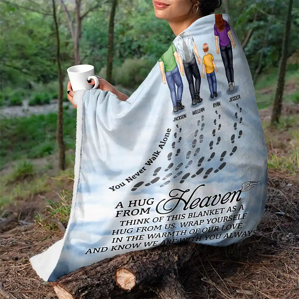 A Hug From Heaven - Personalized Fleece Blanket, Sherpa Blanket - Image 5