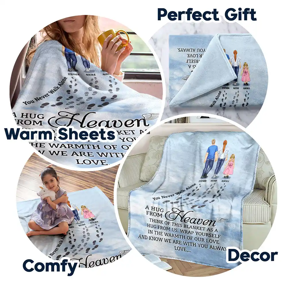A Hug From Heaven - Personalized Fleece Blanket, Sherpa Blanket - Image 7