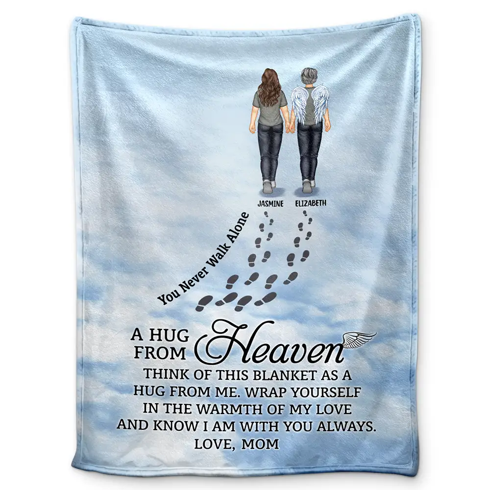 A Hug From Heaven - Personalized Fleece Blanket, Sherpa Blanket - Image 8