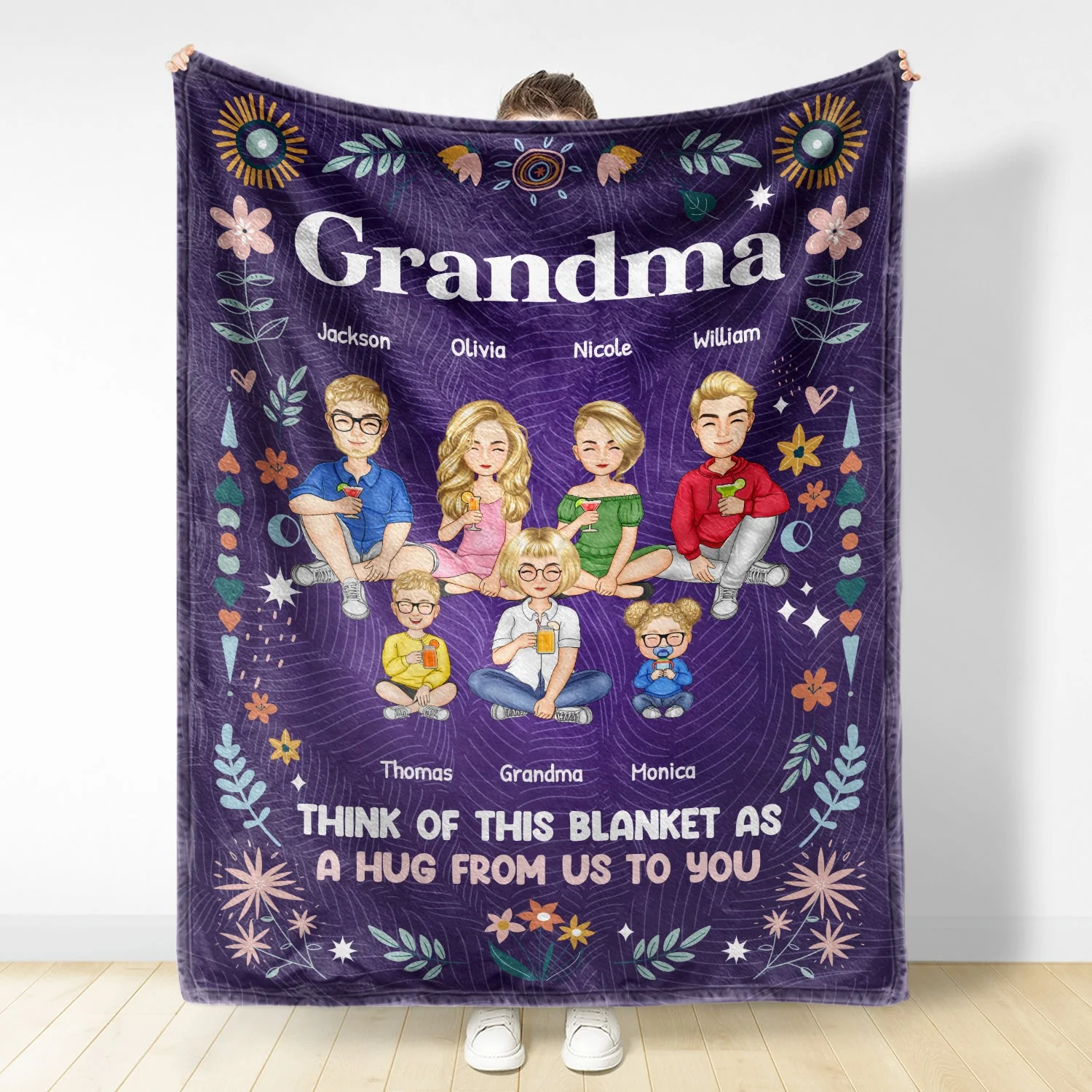 A Hug From Me - Gift For Family - Personalized Fleece Blanket - Image 2