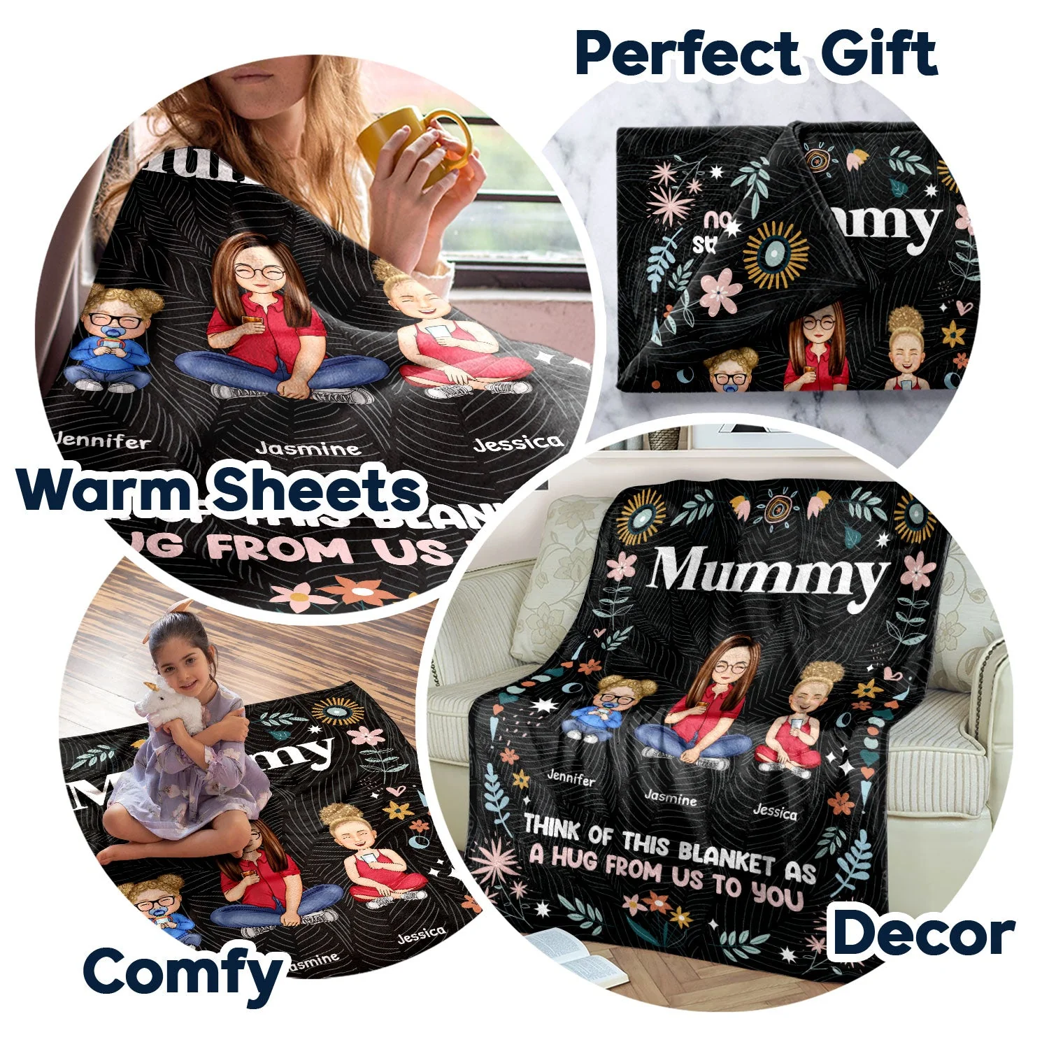 A Hug From Me - Gift For Family - Personalized Fleece Blanket - Image 5
