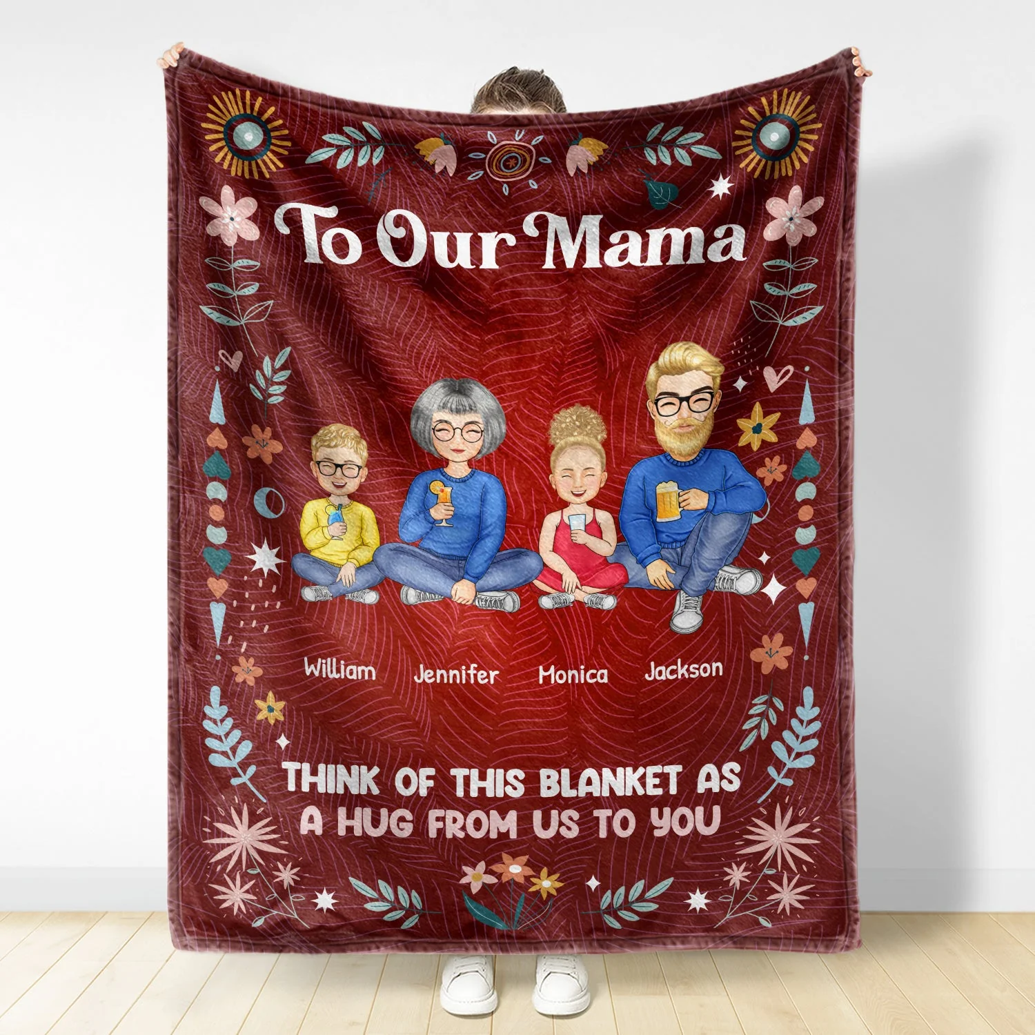 A Hug From Me - Gift For Mother - Personalized Fleece Blanket - Image 2