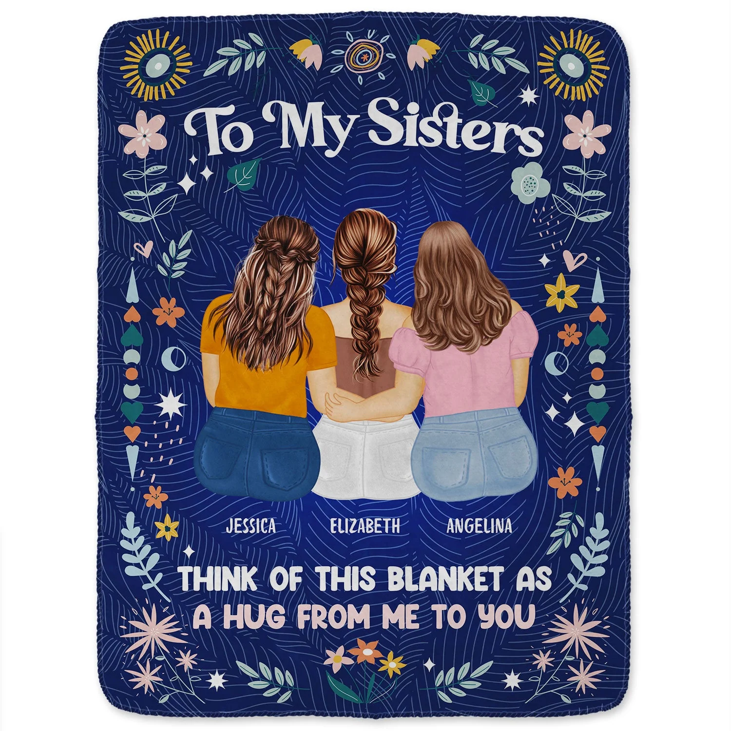 A Hug From Me To You - Gift For Sisters And Best Friends - Personalized Fleece Blanket - Image 2