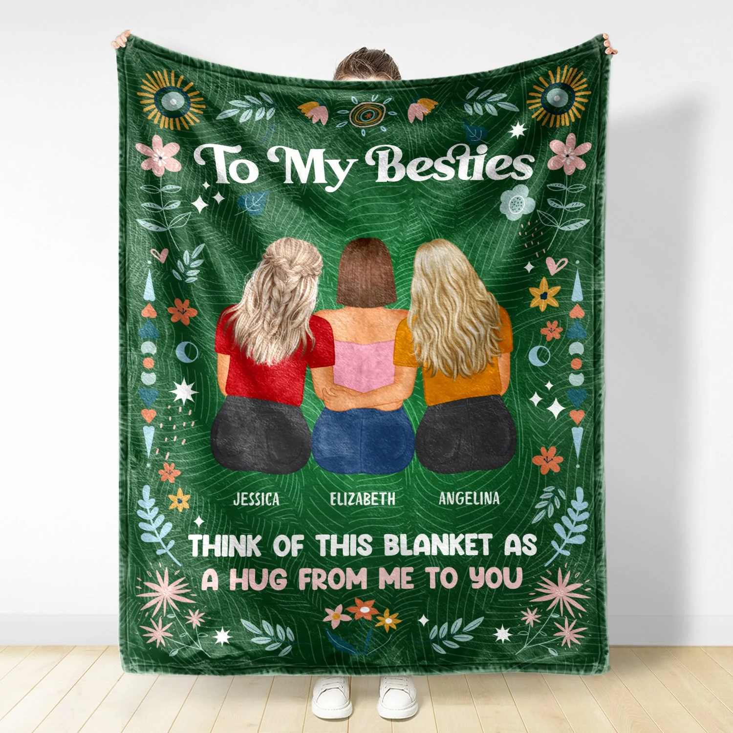 A Hug From Me To You - Gift For Sisters And Best Friends - Personalized Fleece Blanket - Image 3