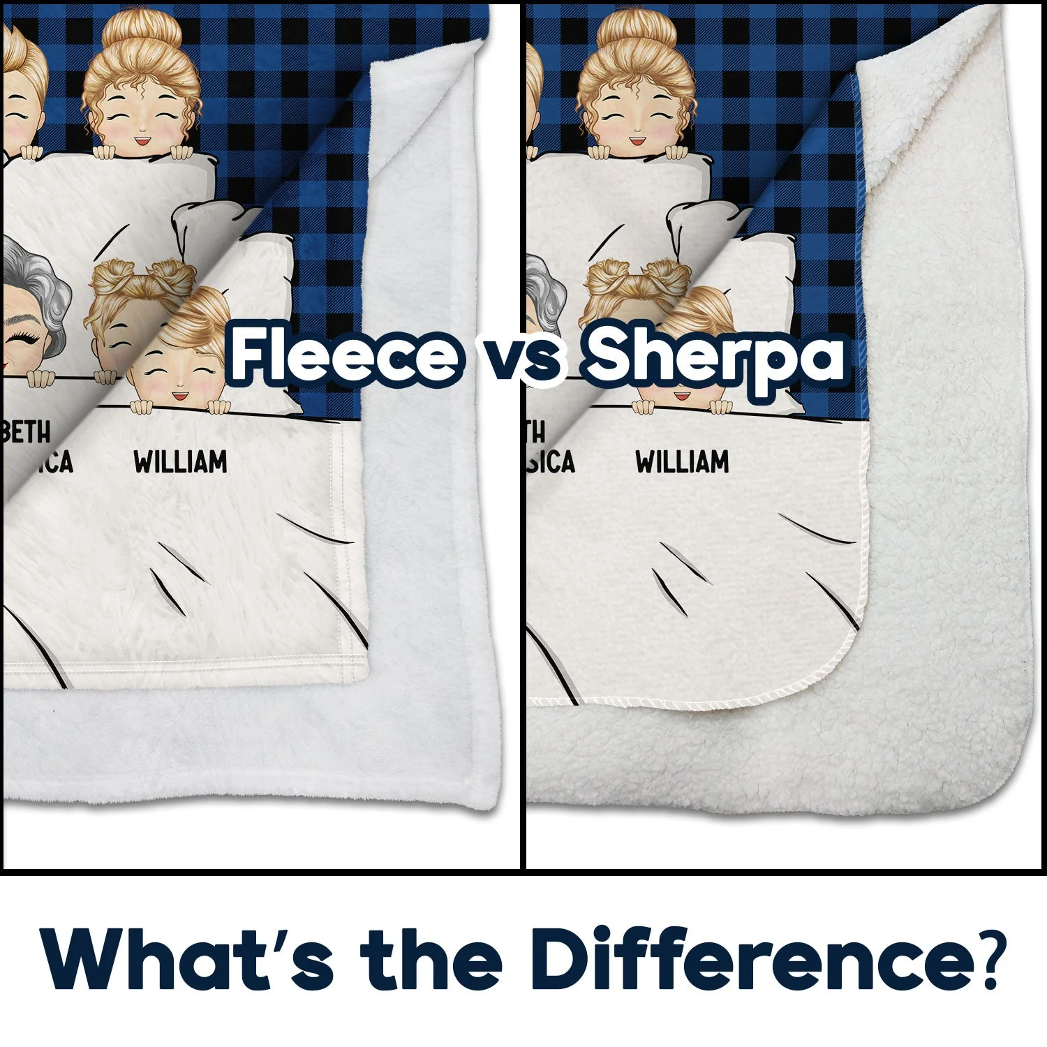 A Hug From Us To You - Gift For Grandparents - Personalized Fleece Blanket, Sherpa Blanket - Image 4