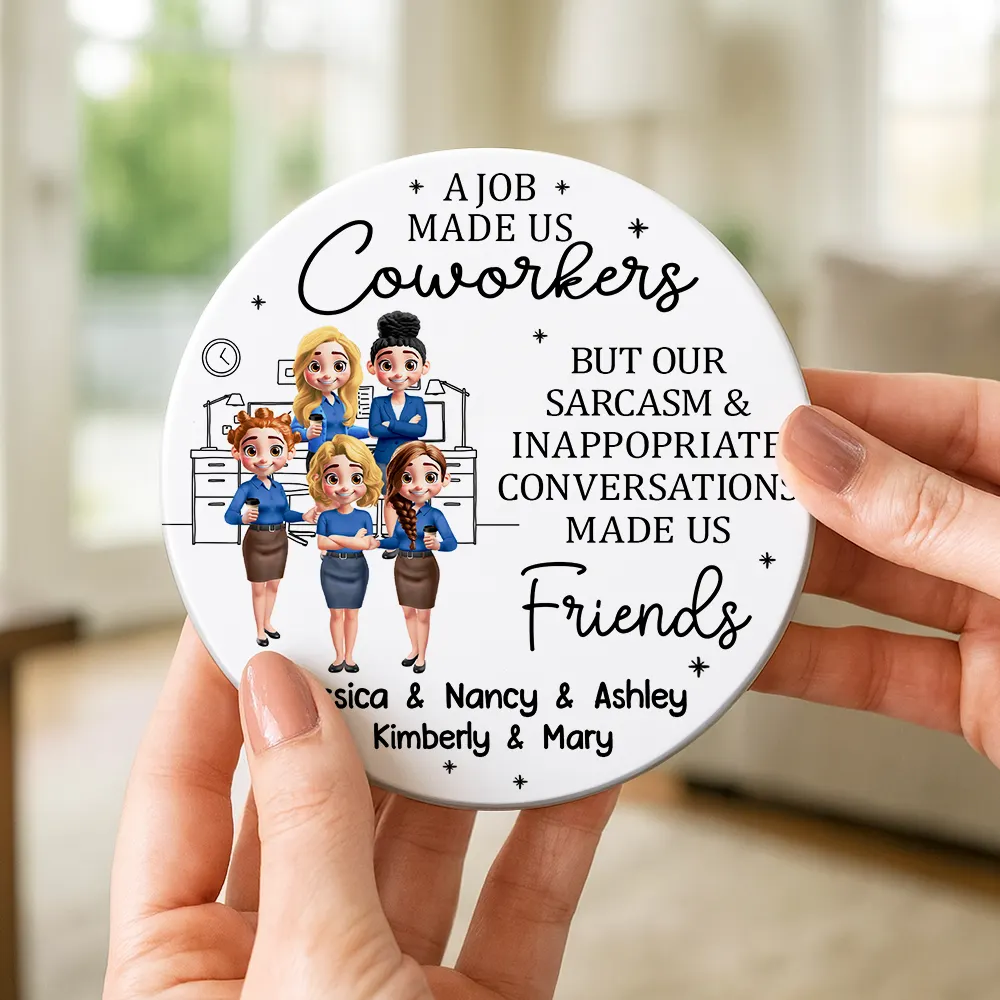 A Job Made Us Coworker - Personalized Ceramic Coaster - Image 4