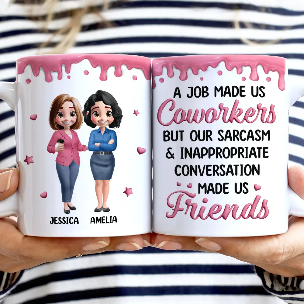 A Job Made Us Coworkers - Personalized White Edge-to-Edge Mug - Image 2