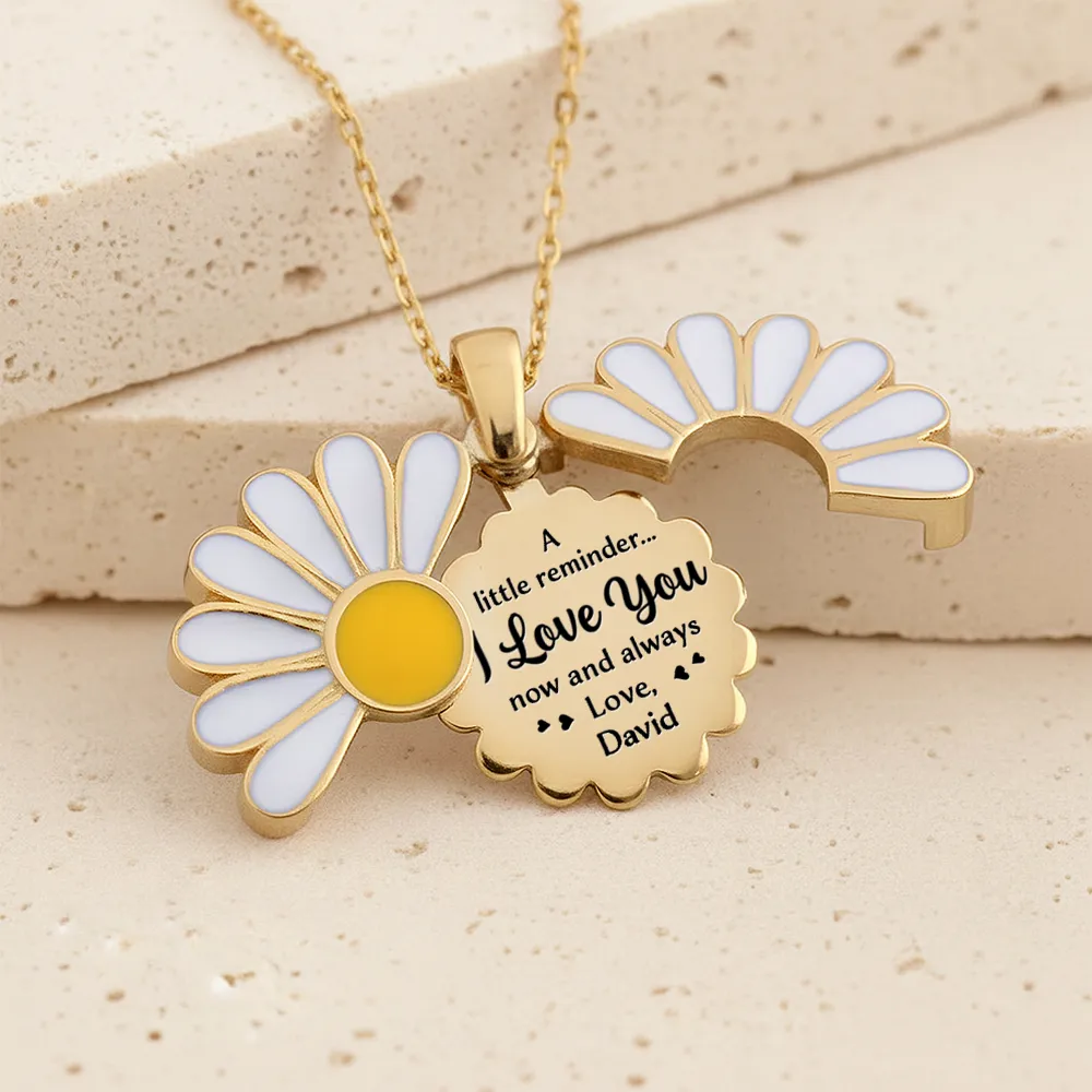 A Little Reminder I Love You Now And Always - Personalized Engraved Hidden Message Necklace - Image 3