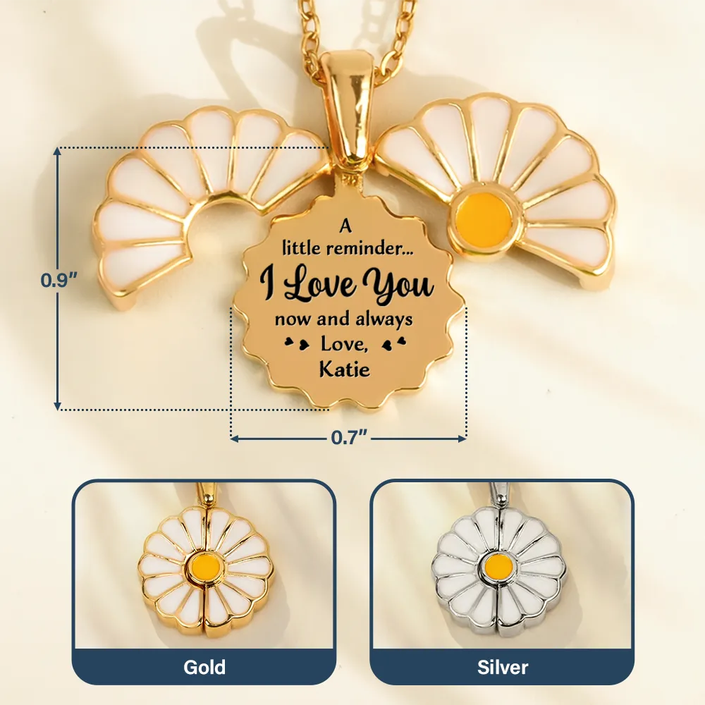 A Little Reminder I Love You Now And Always - Personalized Engraved Hidden Message Necklace - Image 6