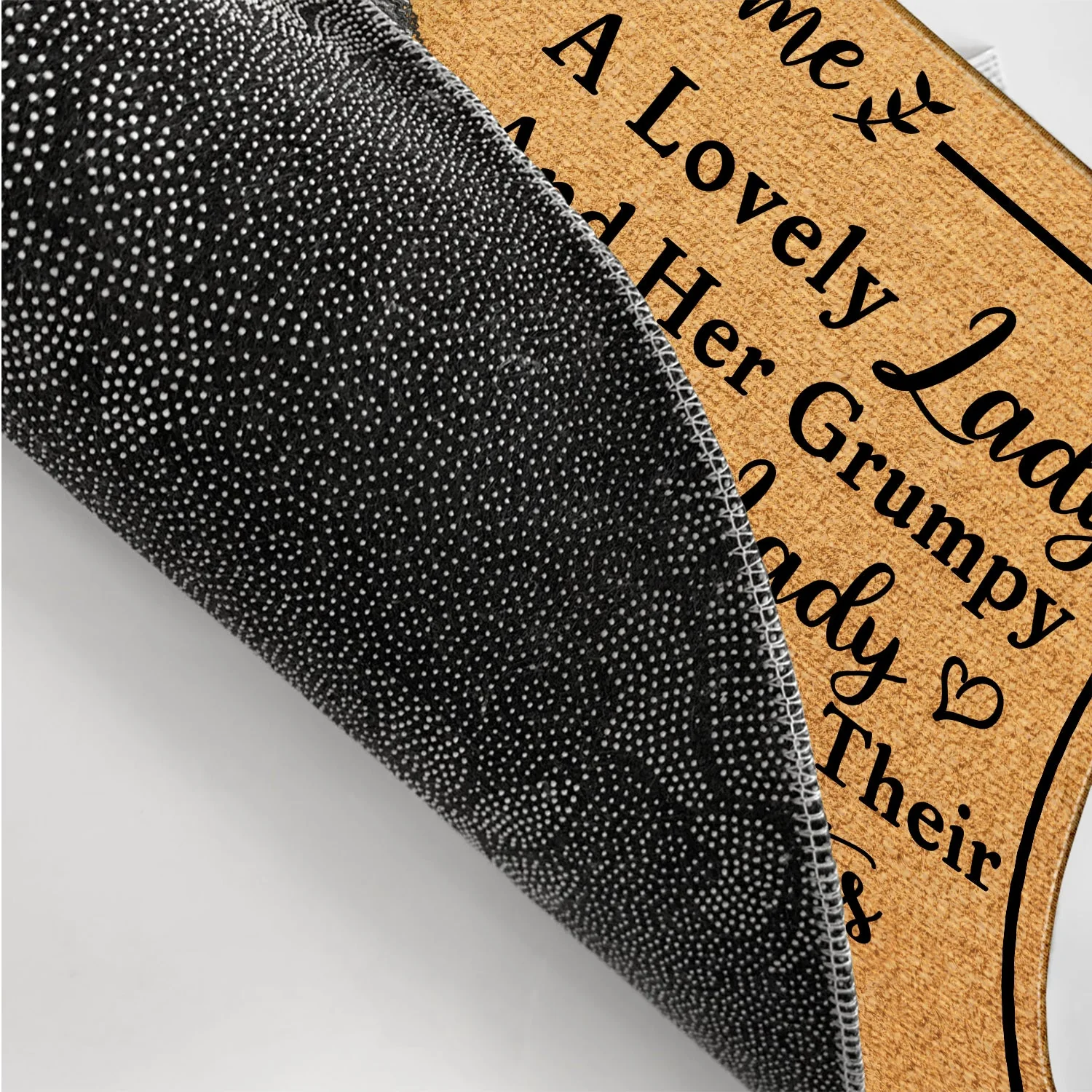 A Lovely Lady And Her Grumpy Old Man Live Here With Their Crazy Dogs Cats - Gift For Family, Couple, Pet Lovers - Personalized Custom Doormat - Image 3