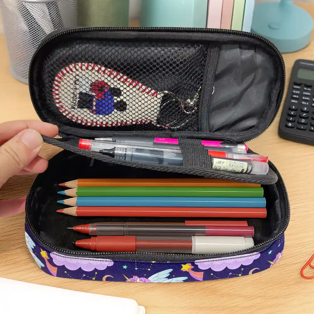 A Magical Adventure With Dinosaurs Mermaids Space Vehicles Unicorns - Personalized Pencil Case - Image 3