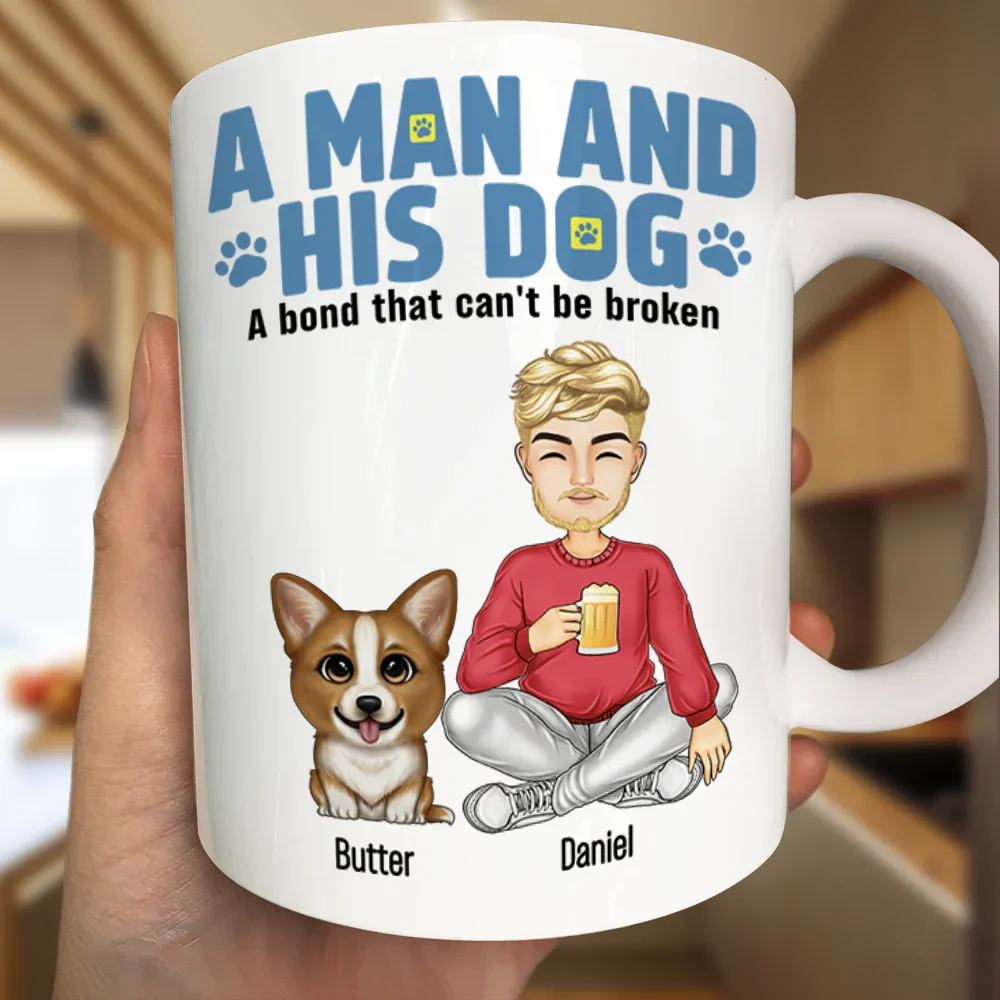 A Man And His Dogs A Bond That Can't Be Broken - Personalized Mug - Image 3