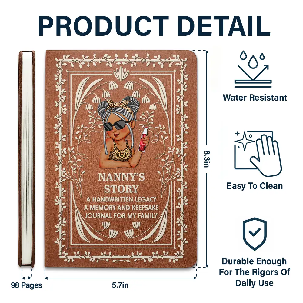 A Memory And Keepsake Journal For My Family - Personalized Leather Journal - Image 5