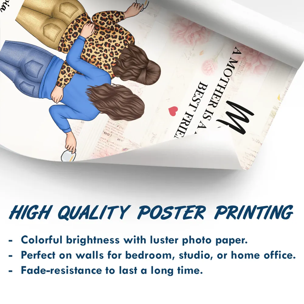 A Mother Is A Daughter's Best Friend - Personalised Poster - Image 4