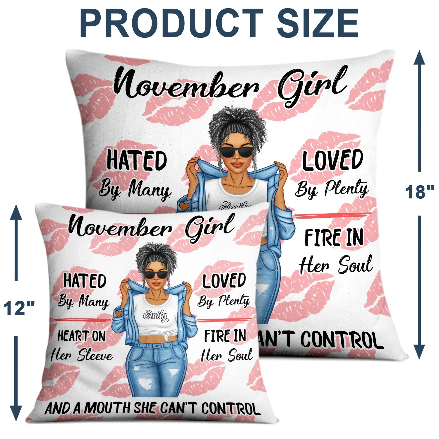 A Mouth She Can't Control - Gift For Yourself, Gift For Women - Personalized Pillow - Image 4
