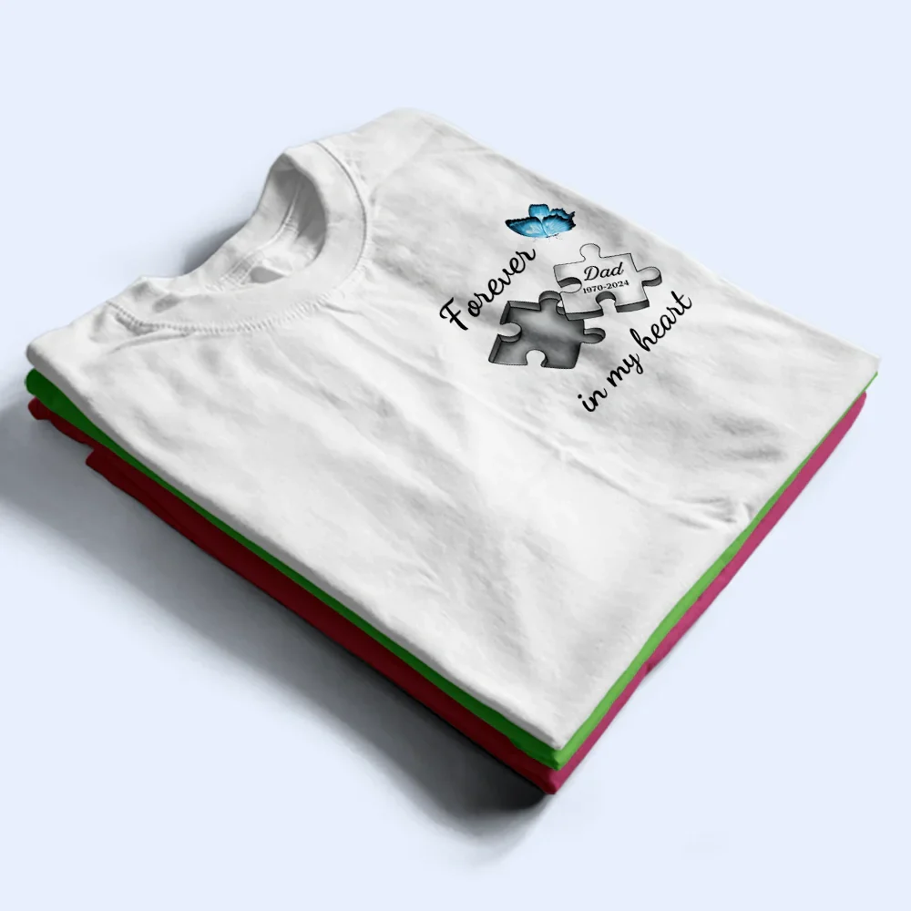 A Piece Of My Heart Lives In Heaven - Personalized T Shirt - Image 2