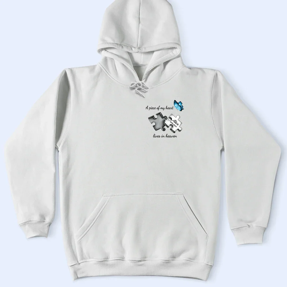 A Piece Of My Heart Lives In Heaven - Personalized T Shirt - Image 4