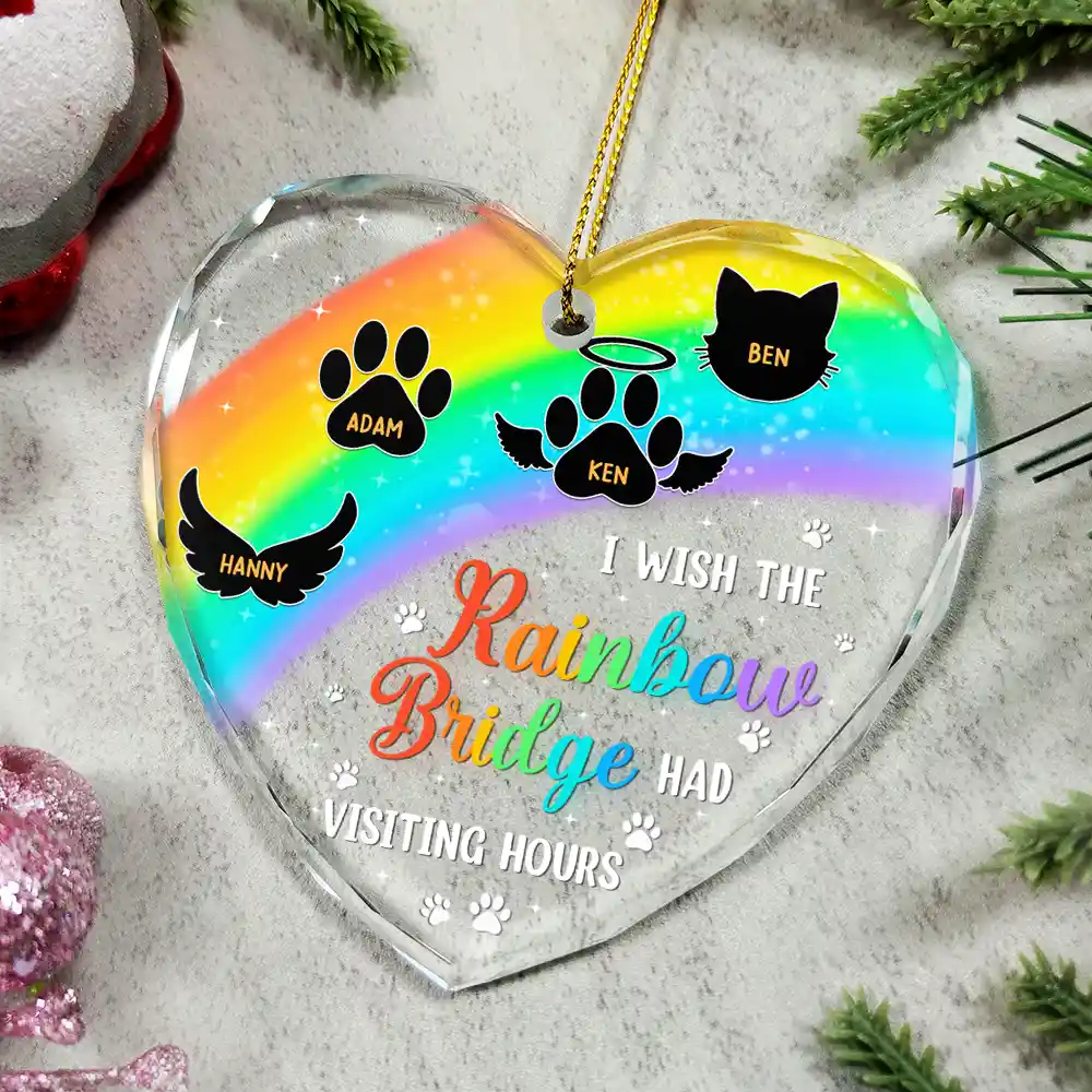 A Piece Of My Heart Memorial Christmas - Personalized Heart Shaped Glass Ornament - Image 4