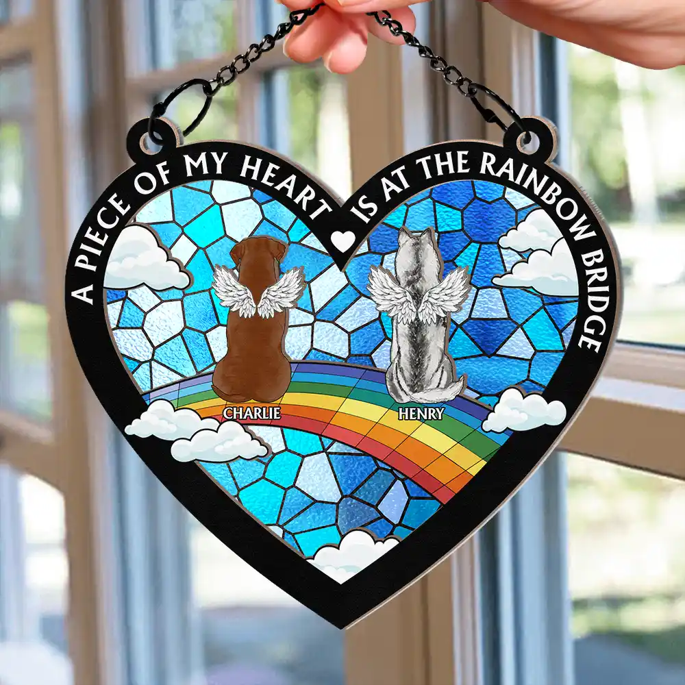A Piece Of My Heart - Personalized Window Hanging Suncatcher Ornament - Image 2