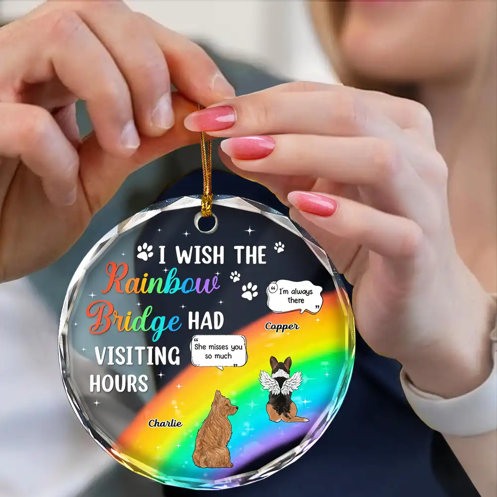 A Piece Of My Heart Still Talk About You Memorial Christmas - Personalized Circle Glass Ornament - Image 4