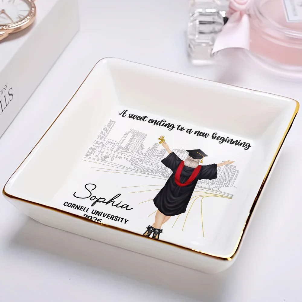 A Sweet Ending To A New Beginning - Personalized Ring Dish - Image 2