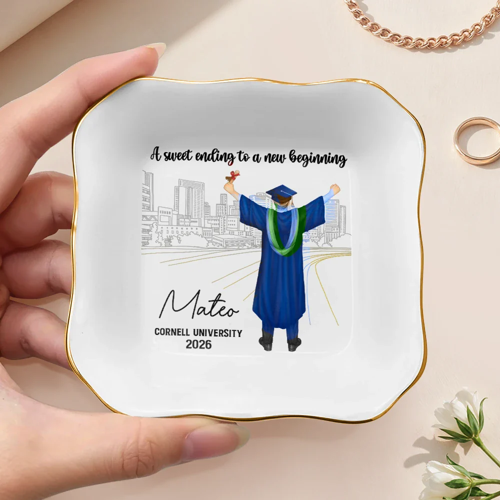 A Sweet Ending To A New Beginning - Personalized Ring Dish - Image 3