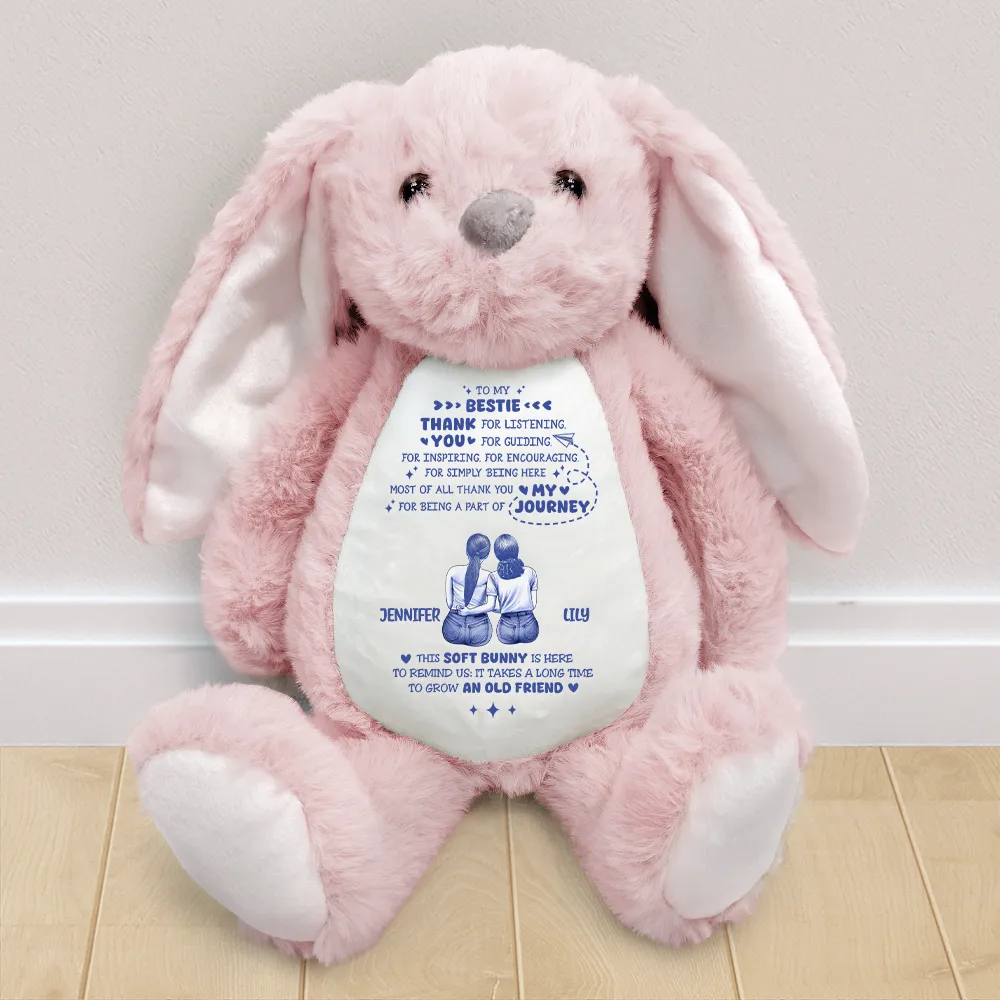 A Sweet Reminder True Friendship Takes Time - Personalized Soft Toy Bunny - Image 2