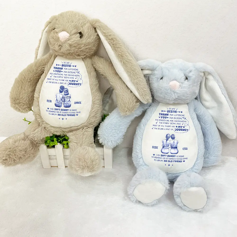 A Sweet Reminder True Friendship Takes Time - Personalized Soft Toy Bunny - Image 3