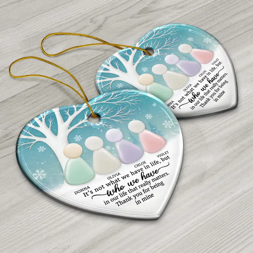 A True Friend Is Like Sea Glass 2D Sea Glass Effect - Personalized Heart Ceramic Ornament - Image 7