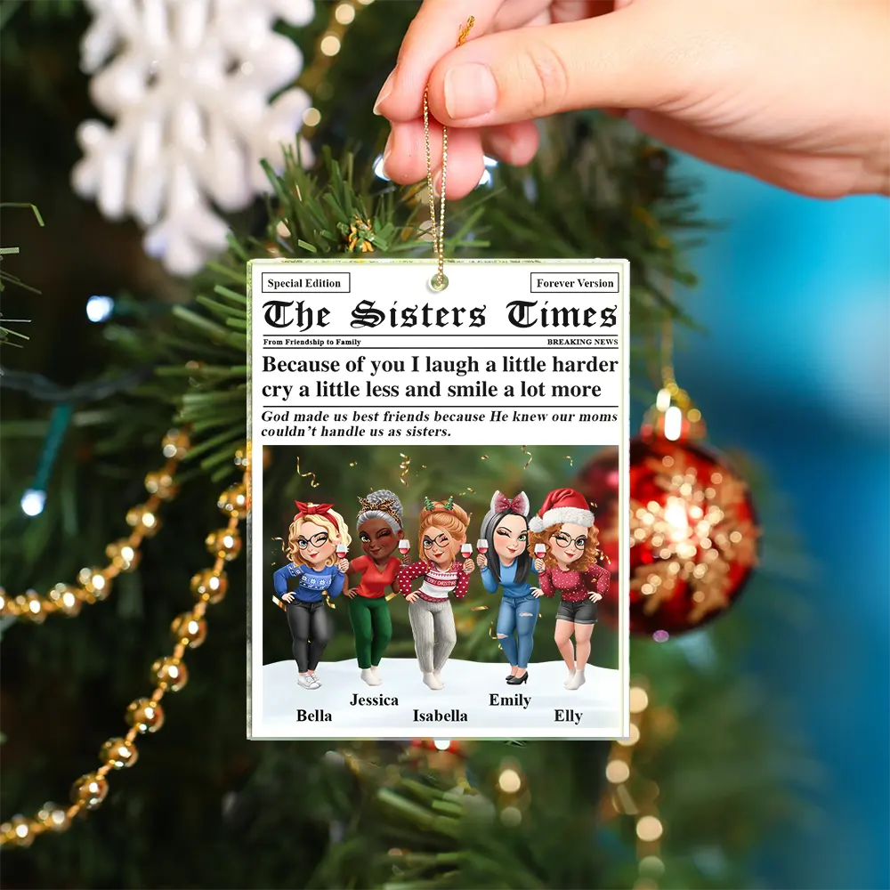 A True Friendship Is A Journey The Besties Times - Personalized Custom Shaped Acrylic Ornament - Image 4