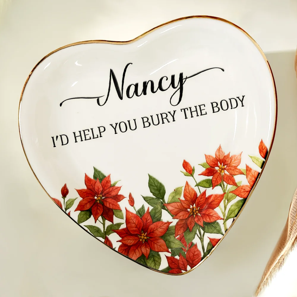 A True Friendship Is A Journey Without An End Birth Flower Watercolor - Personalized Ring Dish - Image 5