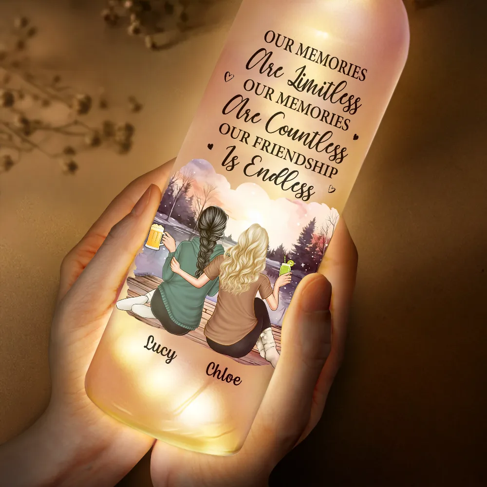 A True Friendship Is A Journey Without An End - Personalized Bottle Light - Image 4