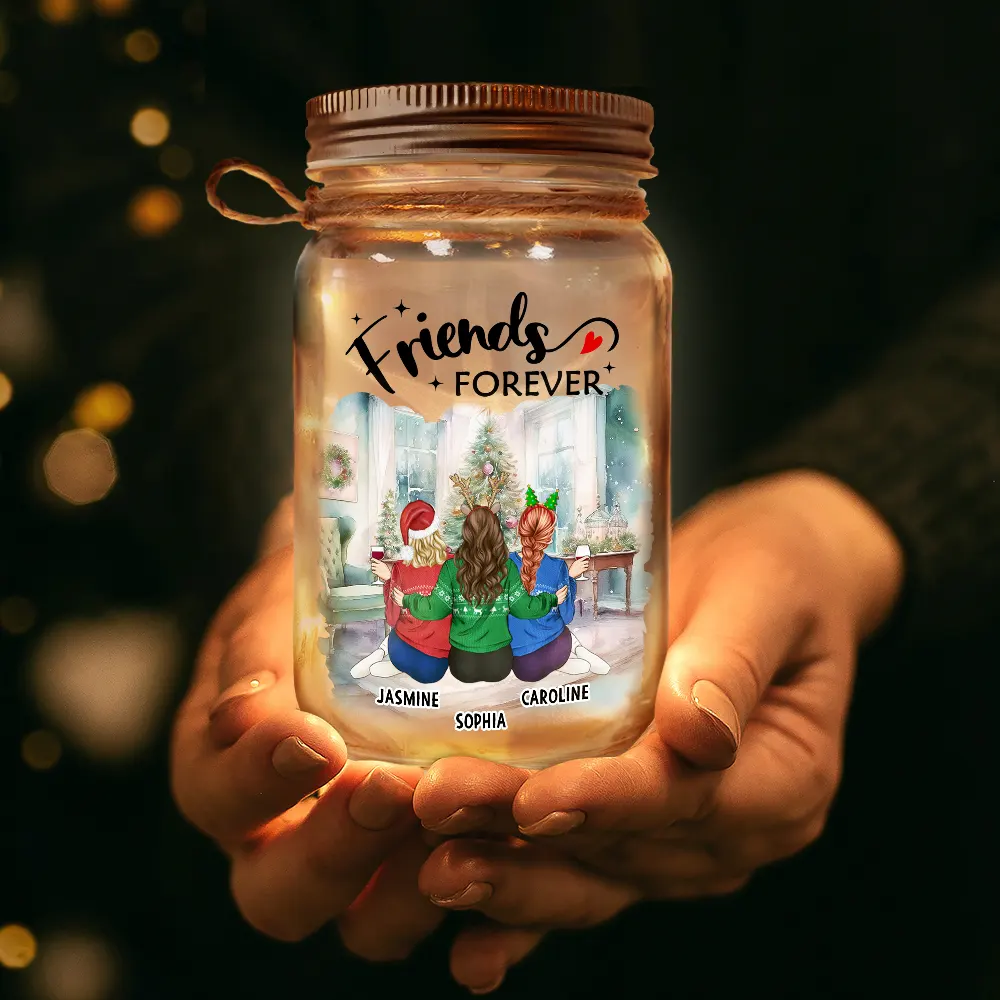 A True Friendship Is A Journey Without An End - Personalized Mason Jar Light - Image 3