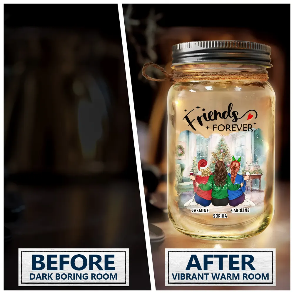 A True Friendship Is A Journey Without An End - Personalized Mason Jar Light - Image 4