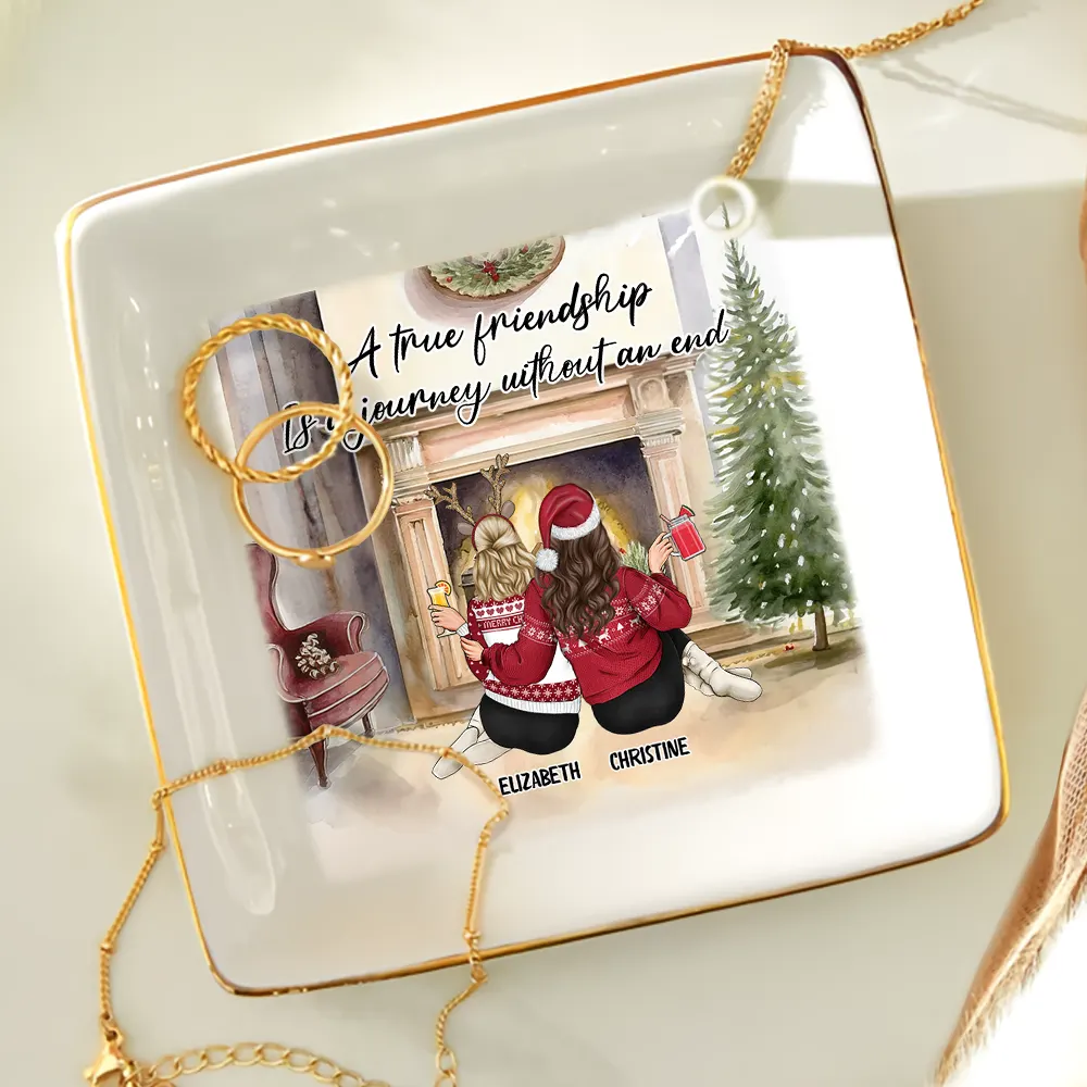 A True Friendship Is A Journey Without An End - Personalized Ring Dish - Image 4