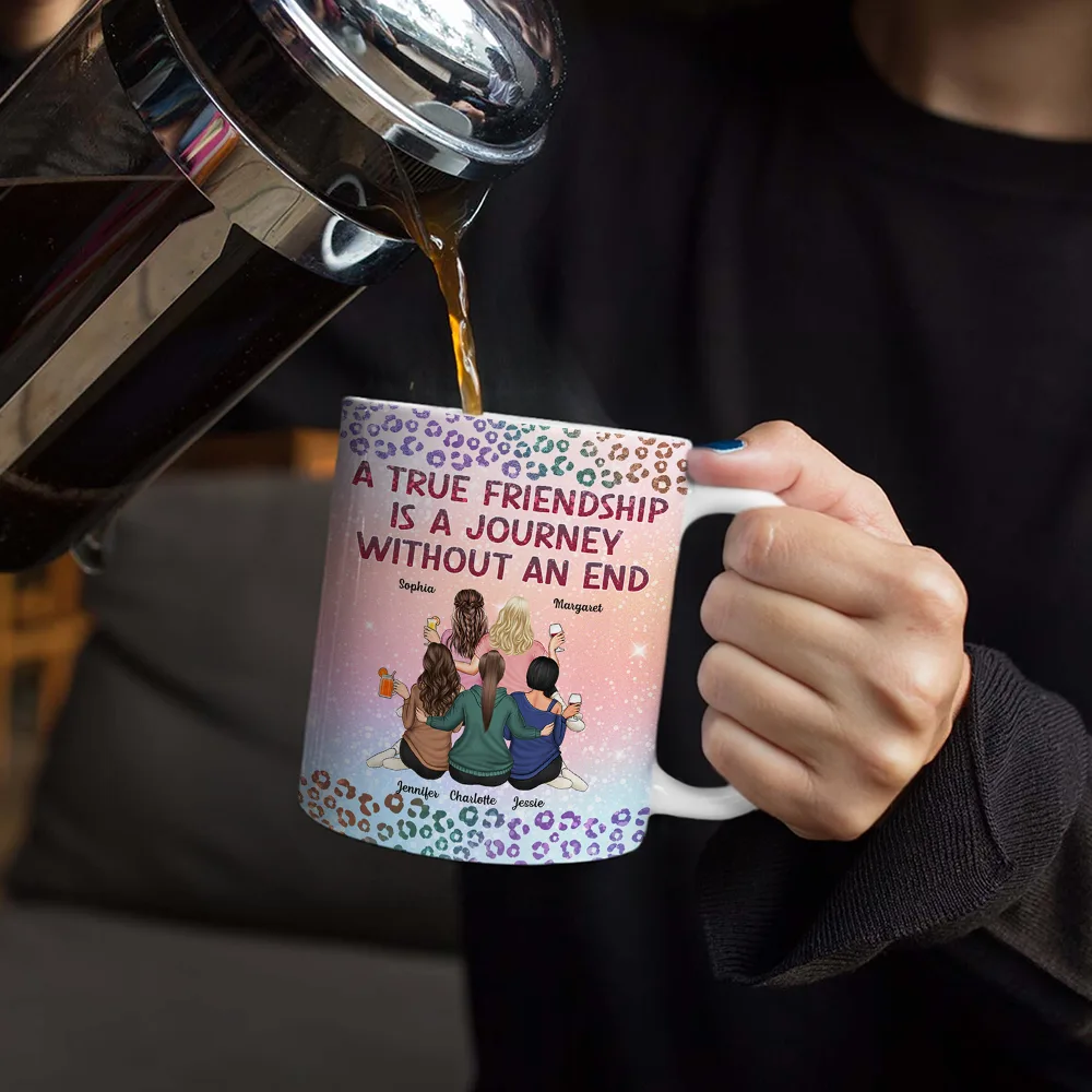 A True Friendship Is A Journey Without An End Twinkle Leopard - Personalized White Edge-to-Edge Mug - Image 4