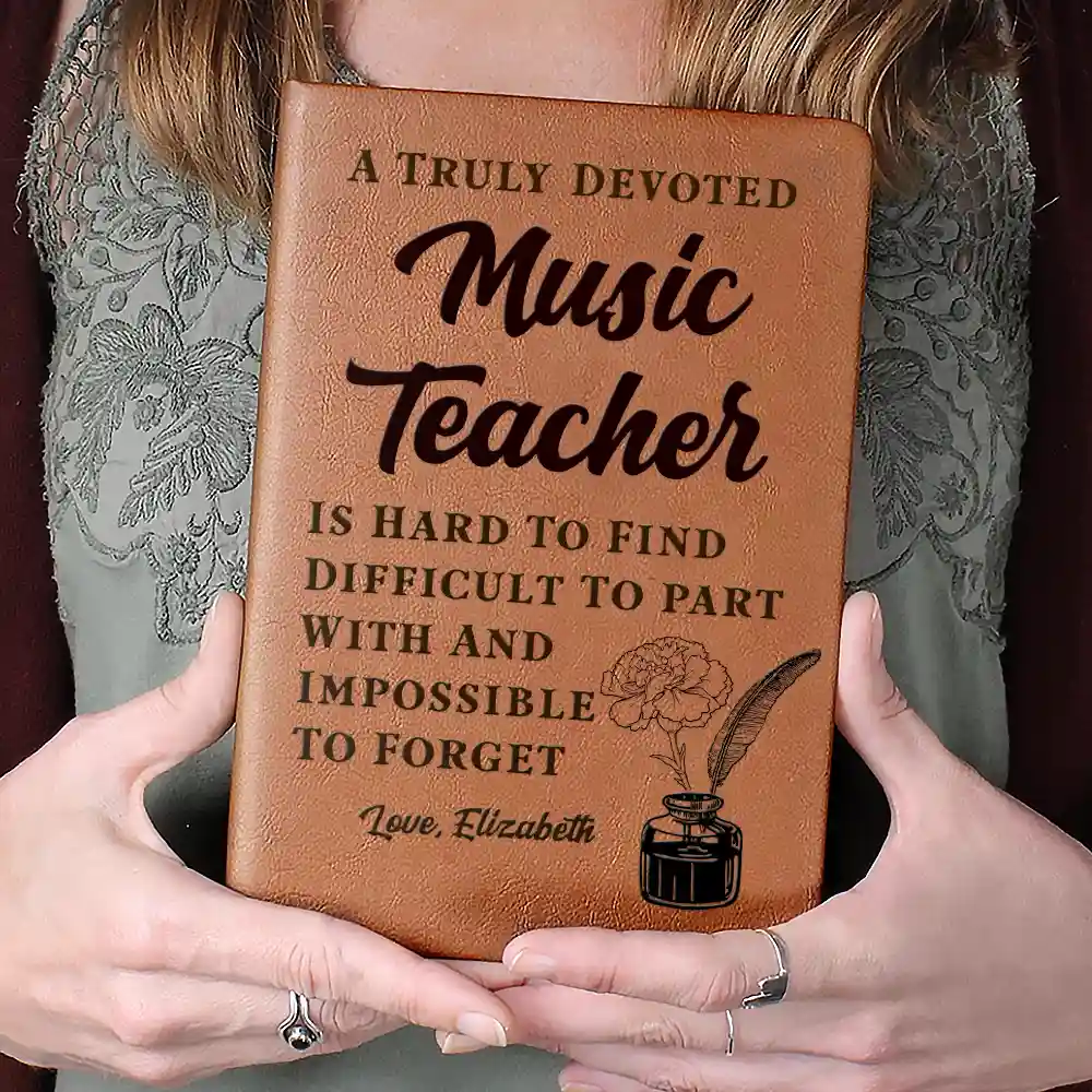 A Truly Great Teacher Is Hard To Find And Impossible To Forget - Personalized Leather Journal - Image 2