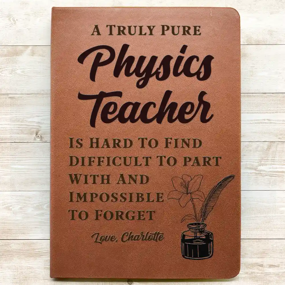 A Truly Great Teacher Is Hard To Find And Impossible To Forget - Personalized Leather Journal - Image 4