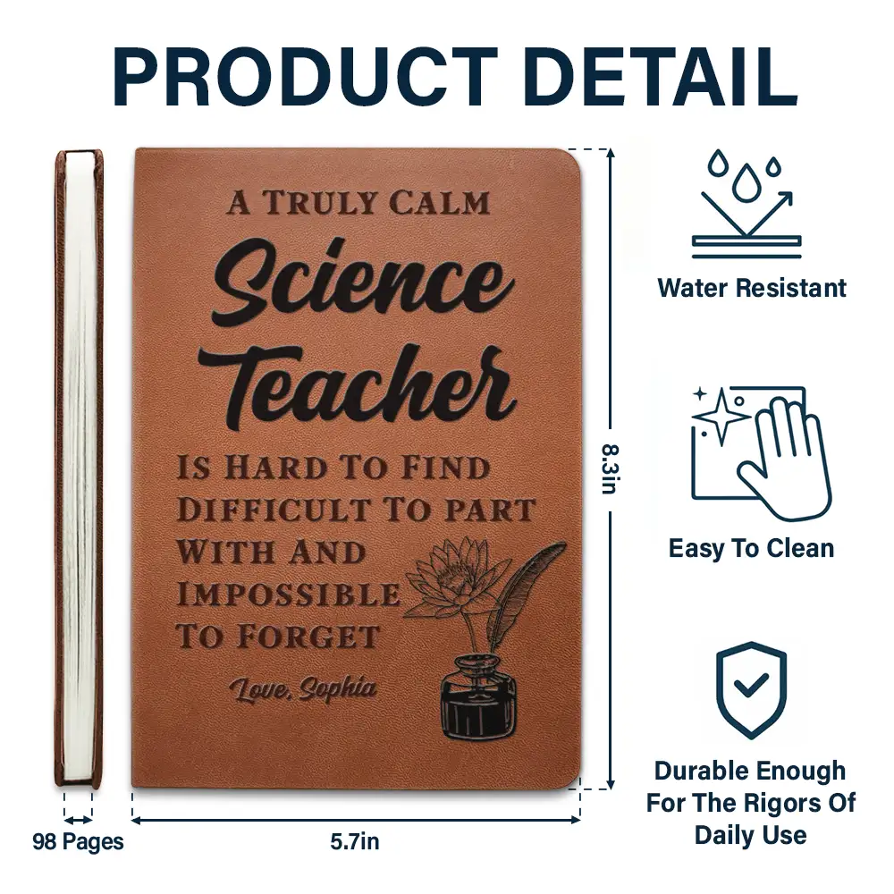 A Truly Great Teacher Is Hard To Find And Impossible To Forget - Personalized Leather Journal - Image 5