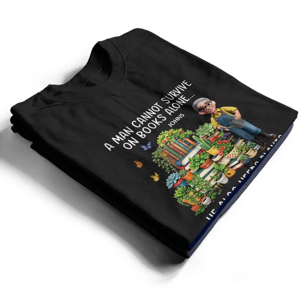 A Woman Cannot Survive On Book Alone - Personalized T Shirt - Image 2