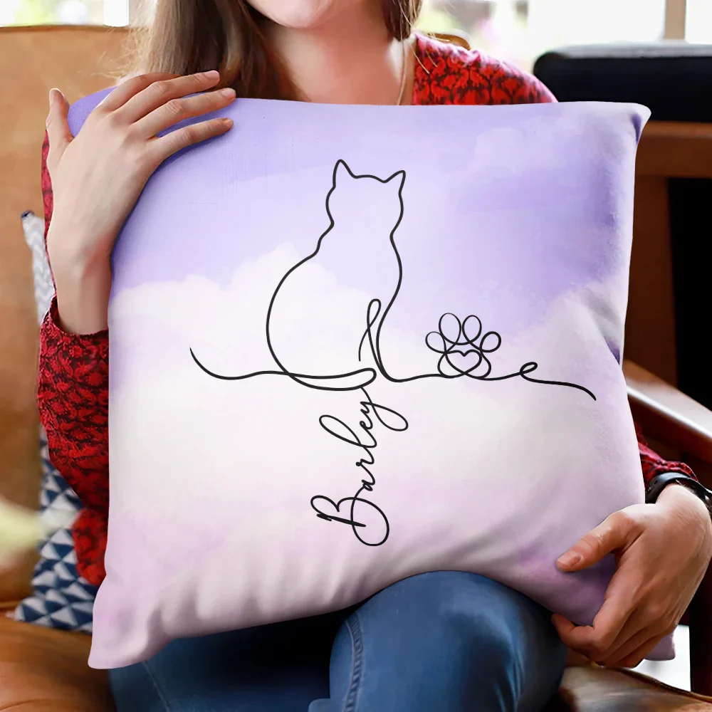 Adorable Cat Line - Personalized Pillow - Image 2