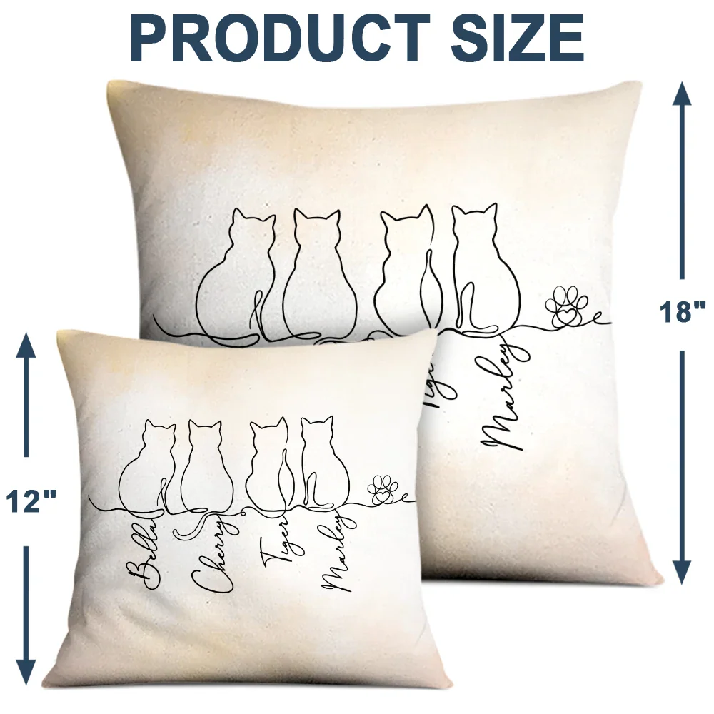 Adorable Cat Line - Personalized Pillow - Image 4