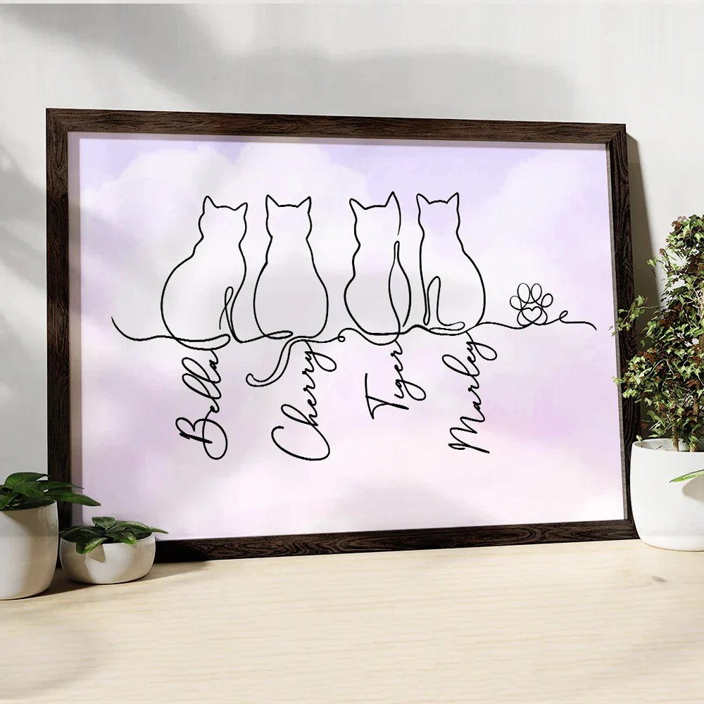 Adorable Cat Line - Personalized Poster - Image 4