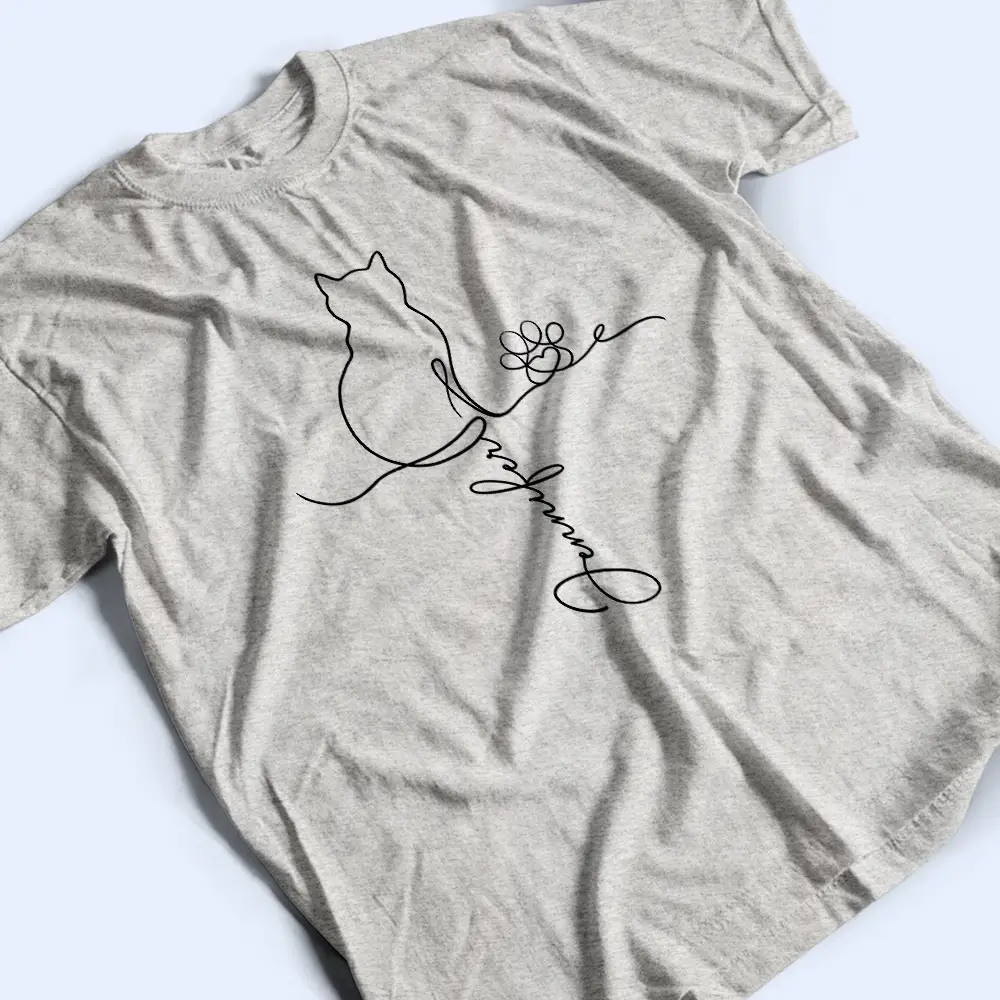 Adorable Cat Line - Personalized T Shirt - Image 3