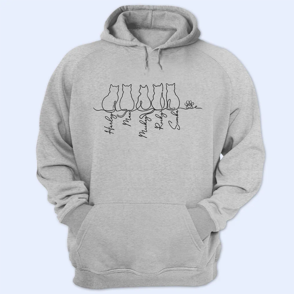Adorable Cat Line - Personalized T Shirt - Image 4