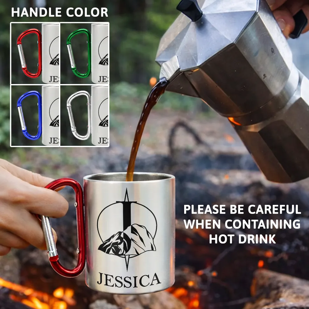 Adventure And Nature Name - Personalized Carabiner Mug - Image 3