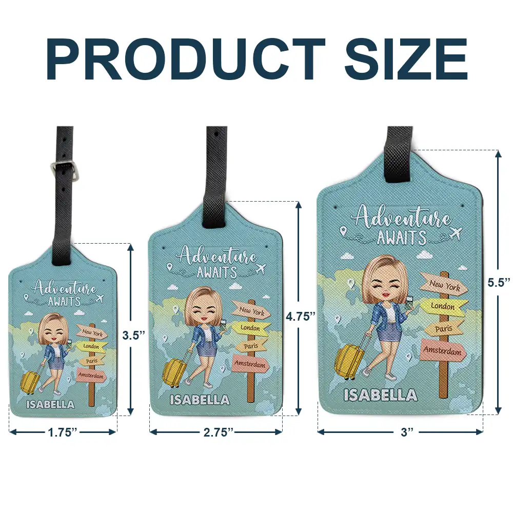 Adventure Awaits Travel Is My Therapy - Personalized Luggage Tag - Image 5