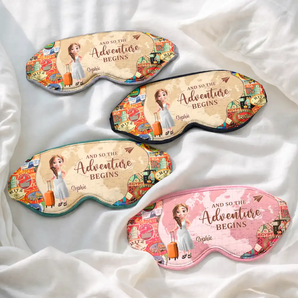 Adventure Awaits Travel Lover - Personalized 3D Sleep Mask - Image 3
