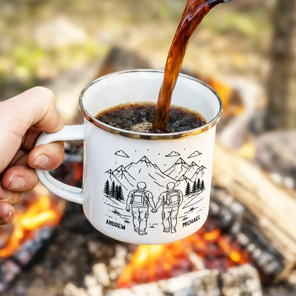 Adventure Partners For Life - Personalized Enamel Mug - Image 4