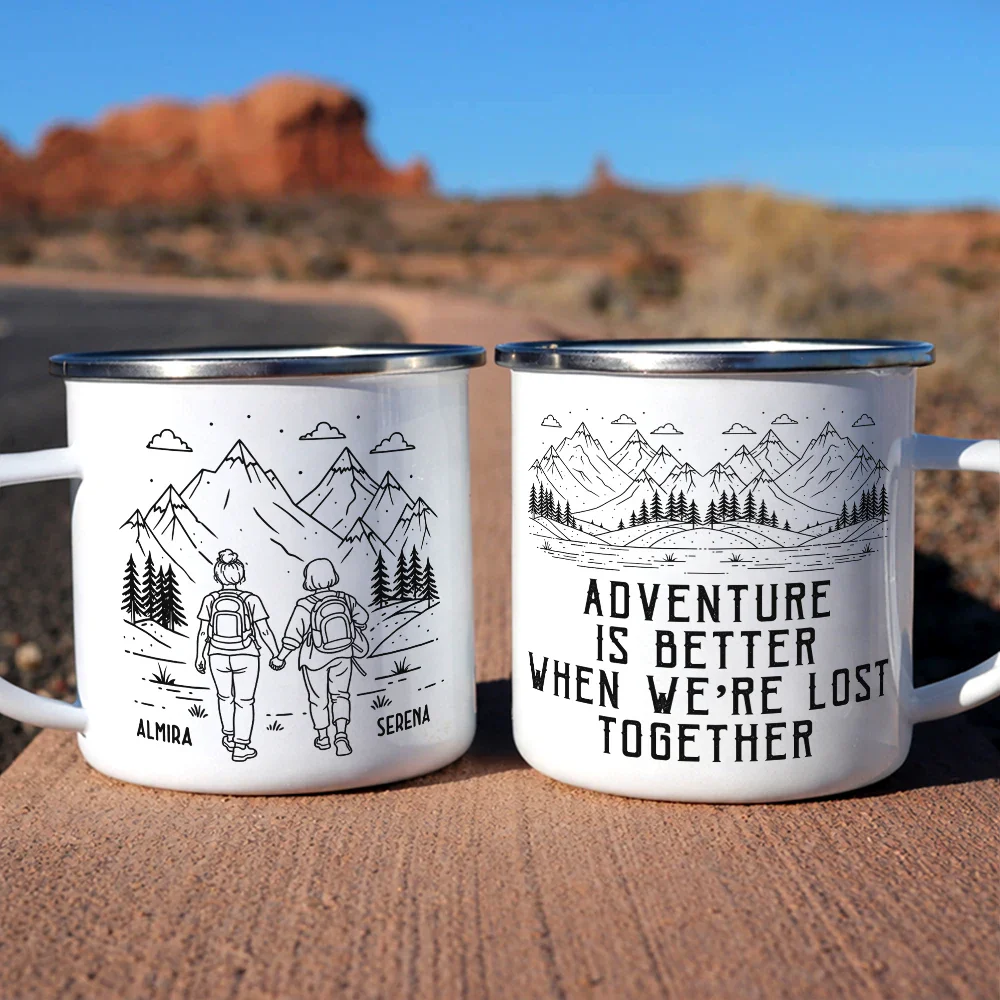 Adventure Partners For Life - Personalized Enamel Mug - Image 6